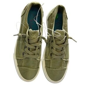 Blowfish Womens Malibu Maxine Green Cotton Canvas Low Top Size 7.5 Slip On Shoes
